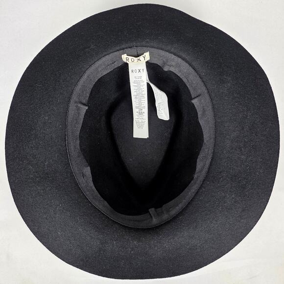 ROXY WOMEN\'S BLACK WOOL FEDORA HAT – WIDE BRIM, LEATHER BUCKLE BAND, ONE SIZE main image 7